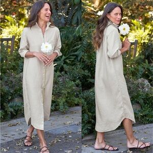 Frank and Eileen Rory Shirtdress Maxi Dress Cream Vintage White Size XS